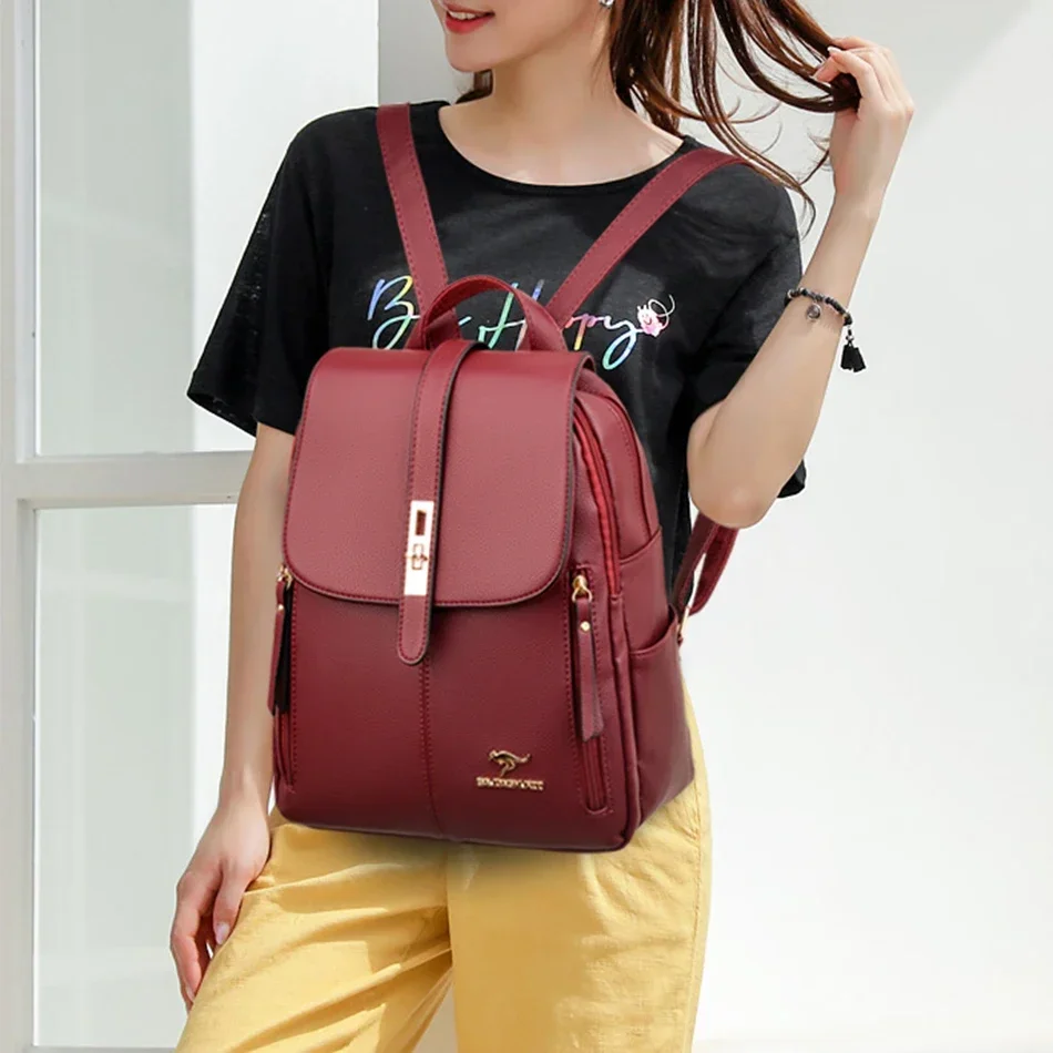 Dames lederen rugzak met grote - Leather Backpack Vintage recensie en prijs